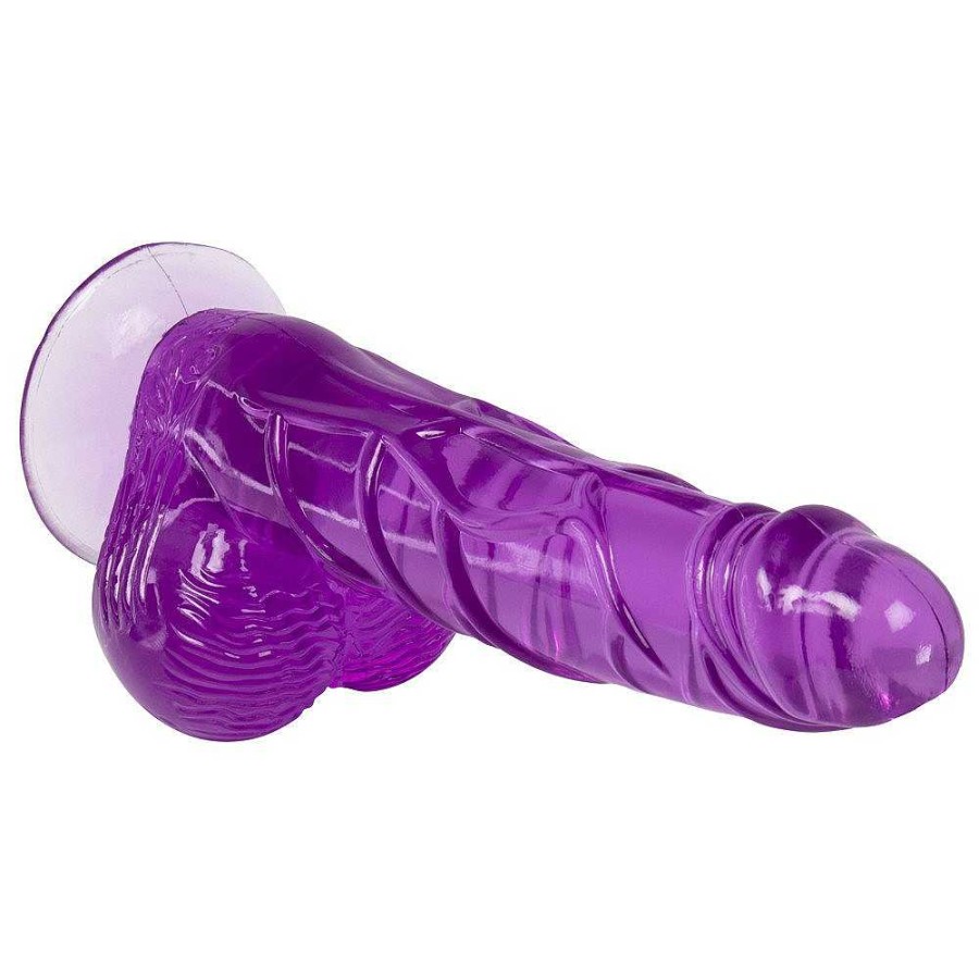 Bondara Crystal Clear Jellies Bondara Crystal Clear Suction Cup Ballsy Dildo - 8 Inch Purple Dildos