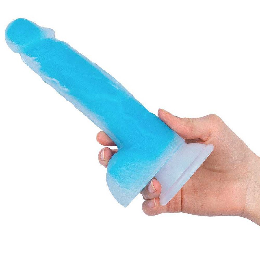 Bondara Bondara Illumi-Naughty Glow In The Dark Dildo - 8 Inch Blue Dildos