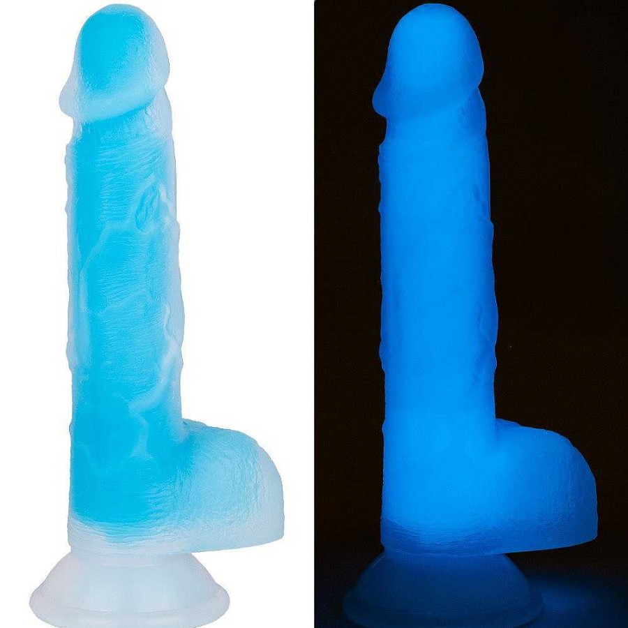 Bondara Bondara Illumi-Naughty Glow In The Dark Dildo - 8 Inch Blue Dildos