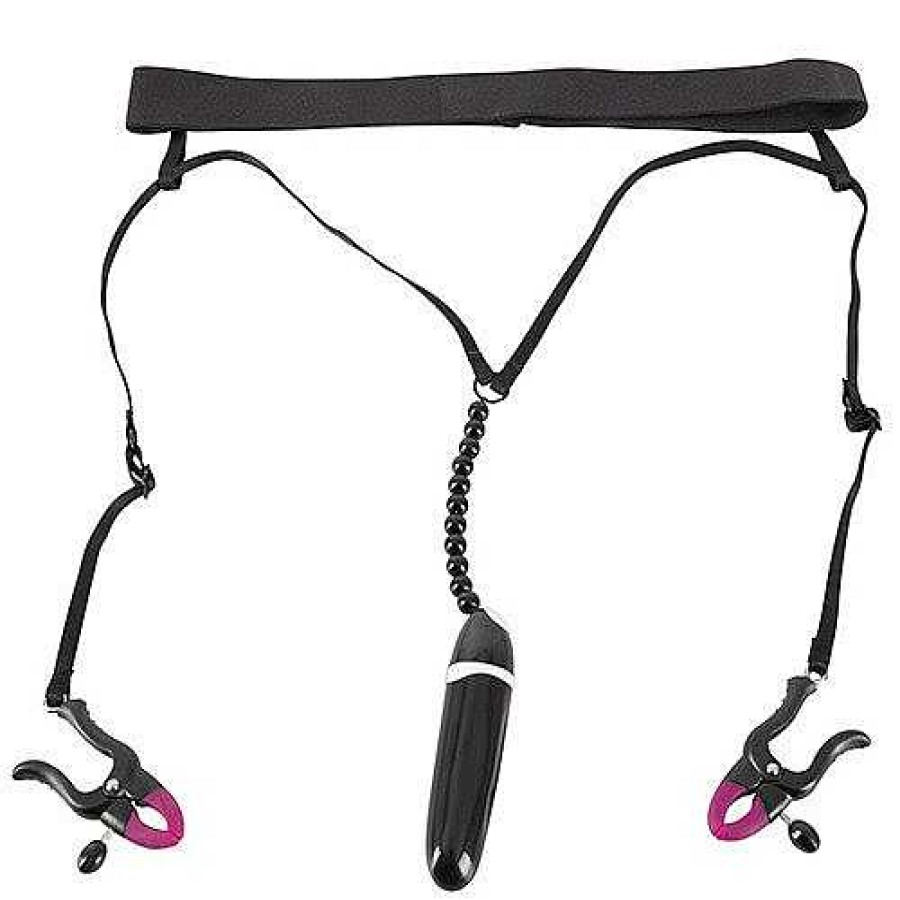 Bad Kitty Bad Kitty 7 Function Vibrator And Labia Clamps Black Vibrators