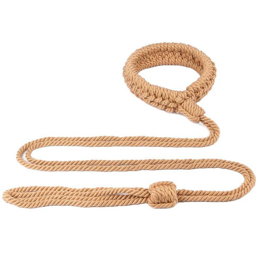 Bondara Bondara Shibari Pre-Tied Rope Bondage Collar & Leash Natural Bondage Restraints & Handcuffs