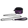 Bondara Bondara Soft Purple Floral Collar With Leash Purple And Black Bondage Restraints & Handcuffs