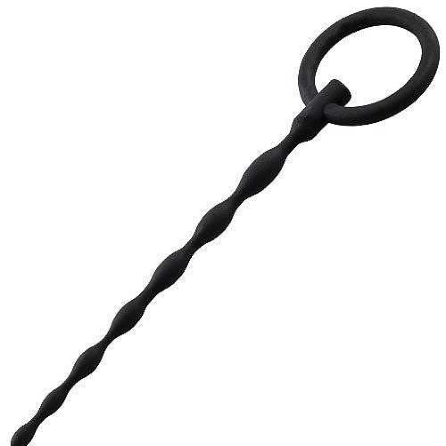 Bondara Bondara Silicone Rippled Urethral Sound - 13.5Cm Black Medical Play Toys