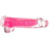 Bondara Bondara Ice Pop Pink Suction Dildo - 7.5 Or 9.5 Inch Crystal Clear With Pink Interior Dildos