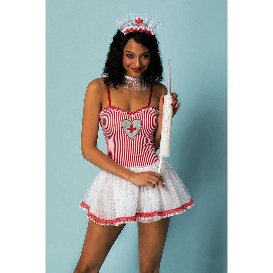 Bondara Flirt Bondara Flirt Thirst Aid 3 Piece Nurse Costume White And Red Role Play Costumes & Outfits