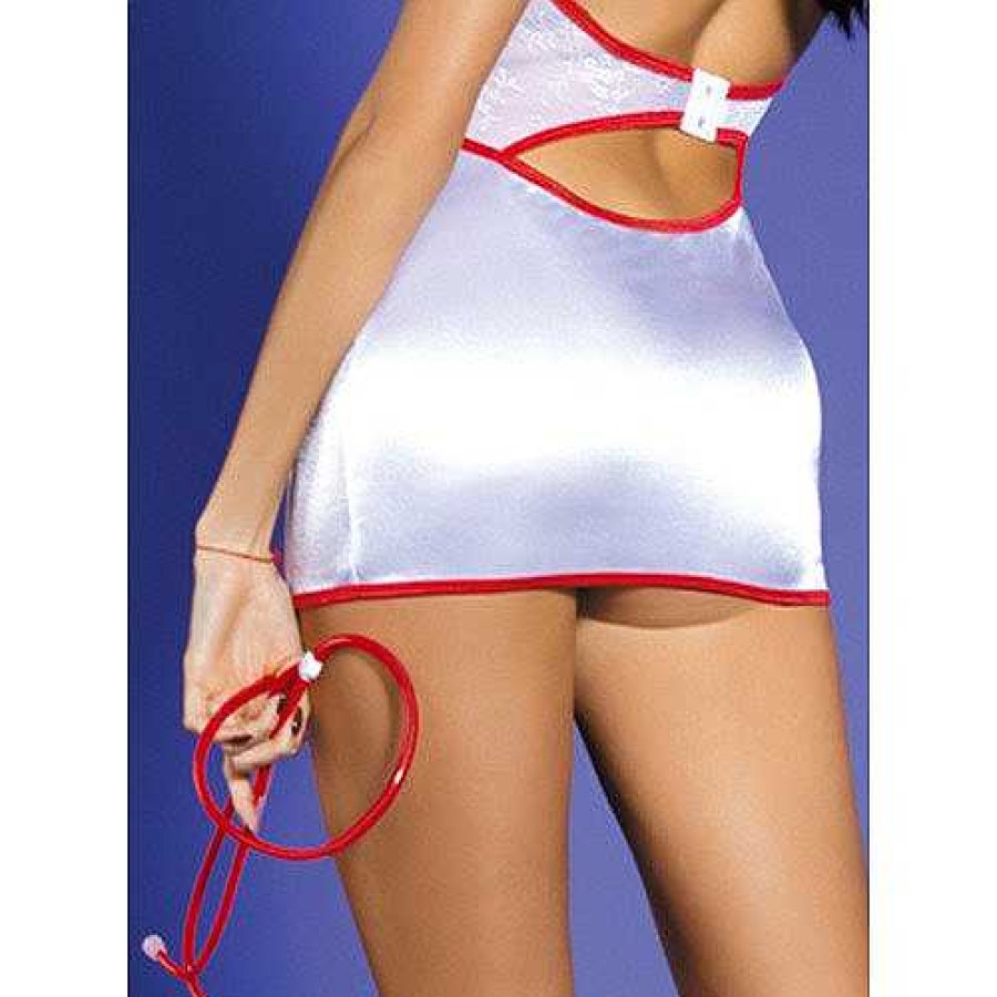 Bondara Flirt Bondara Flirt Bedside Nurse 4 Piece Costume Red And White Role Play Costumes & Outfits