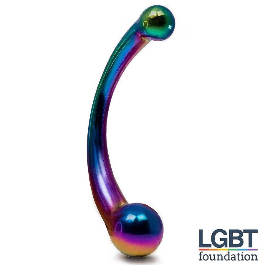 Bondara Hot Hardware Spectrum Stainless Steel Dual Dildo - 8 Inch Rainbow Dildos