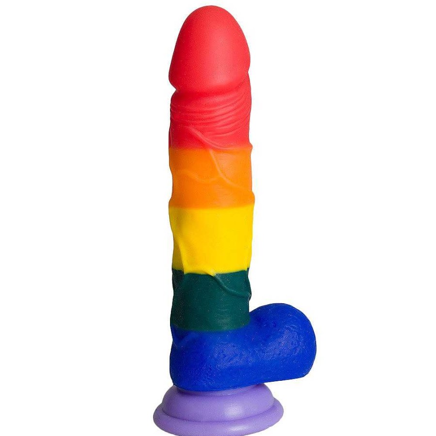 Bondara Bondara S End Silicone Suction Dildo - 7.5 Inch Rainbow Dildos