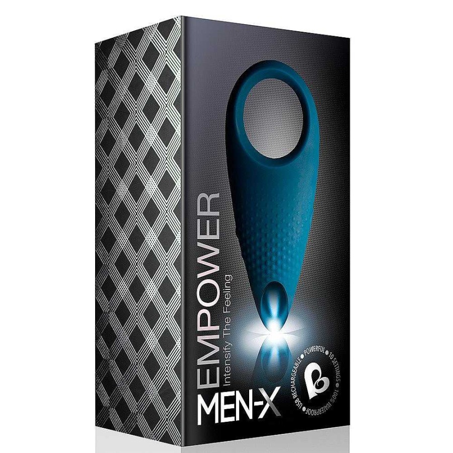 Rocks Off Rocks-Off Empower 10 Function Rechargeable Cock Ring Blue Male Sex Toys