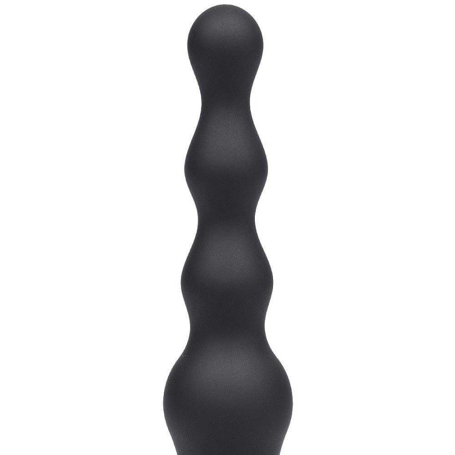 Bondara Bondara Booty Hunter Silicone Beaded Butt Plug - 6.5 Inch Black Anal Toys