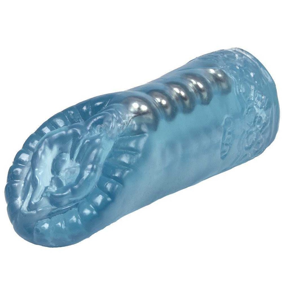 Bondara Pussy And Arse Super Beaded Blue Masturbator Ocean Blue Male Sex Toys