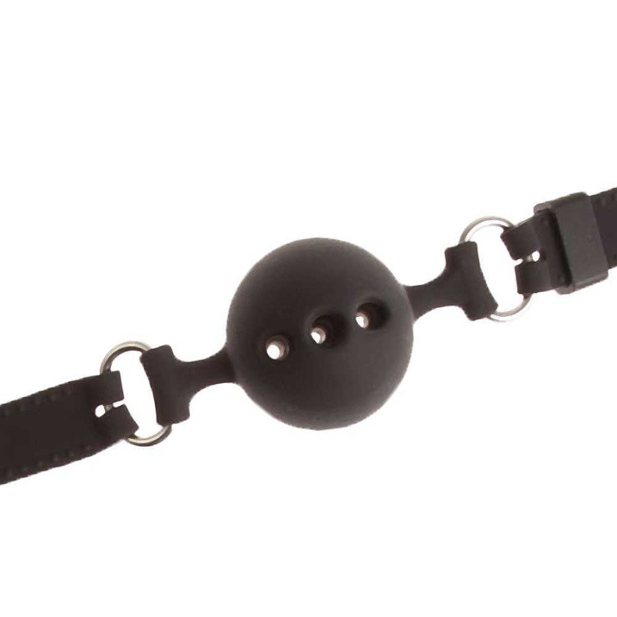 Bondara Bondara Rubber Fetish Silicone Vented Ball Gag Black Nipple Toys & Clit Toys