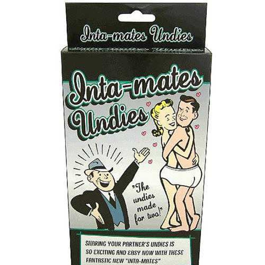 Bondara Double The Fun Inta-Mates Undies White And Red Adult Gifts & Games