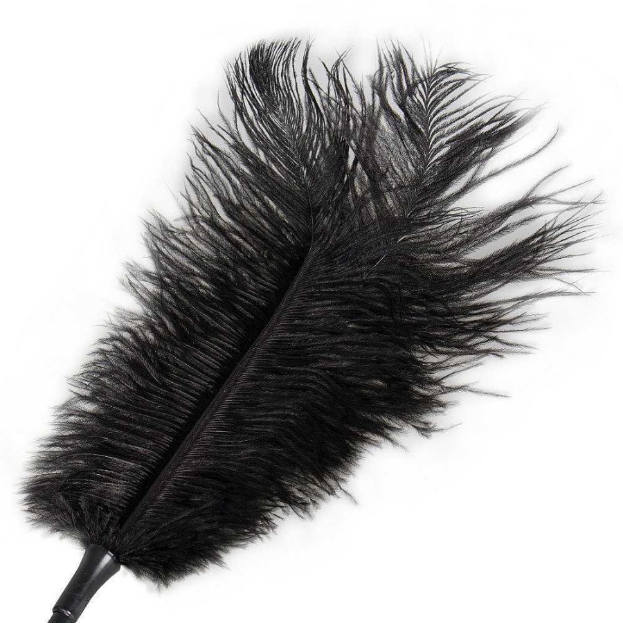 Bondara Bondara Ostrich Feather Tickler - 17 Inch Black Floggers, Whips & Ticklers