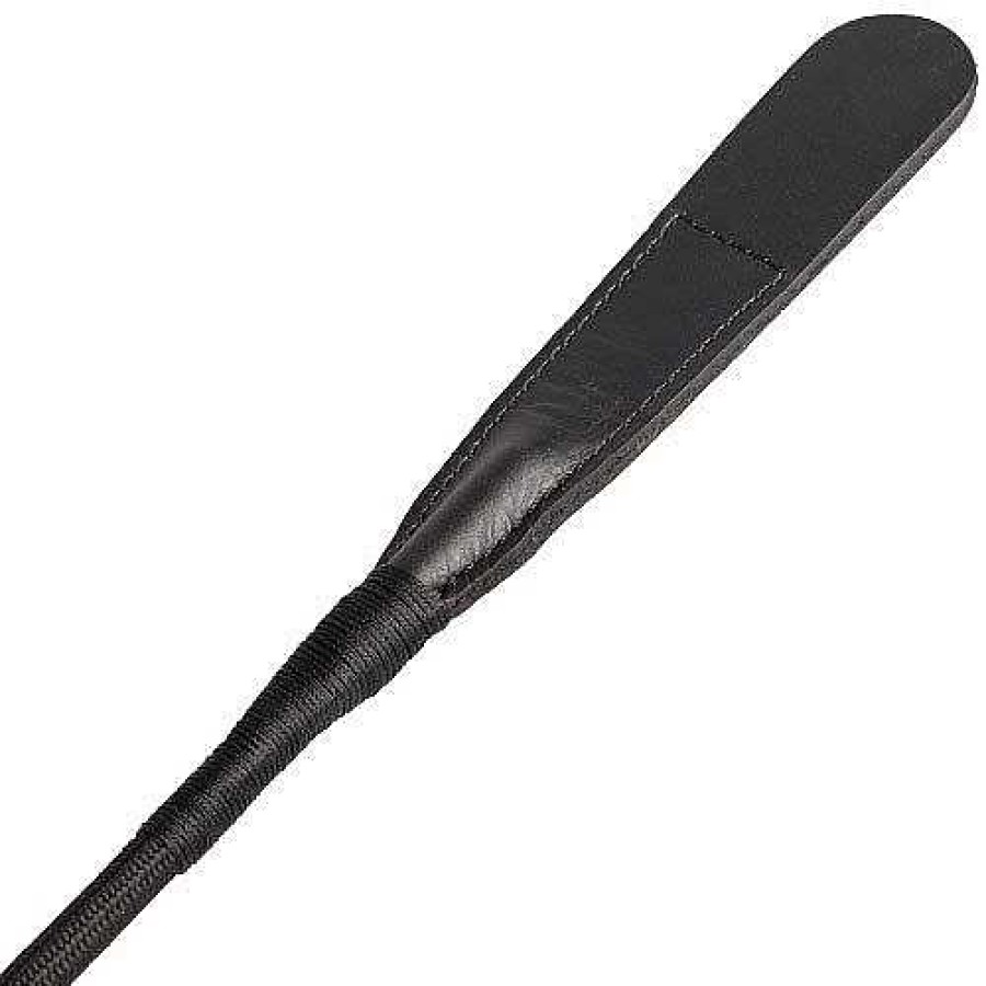 Luxe Bondara Luxe Saddle Leather Slim Slapper Riding Crop - 29.5 Inch Black Floggers, Whips & Ticklers