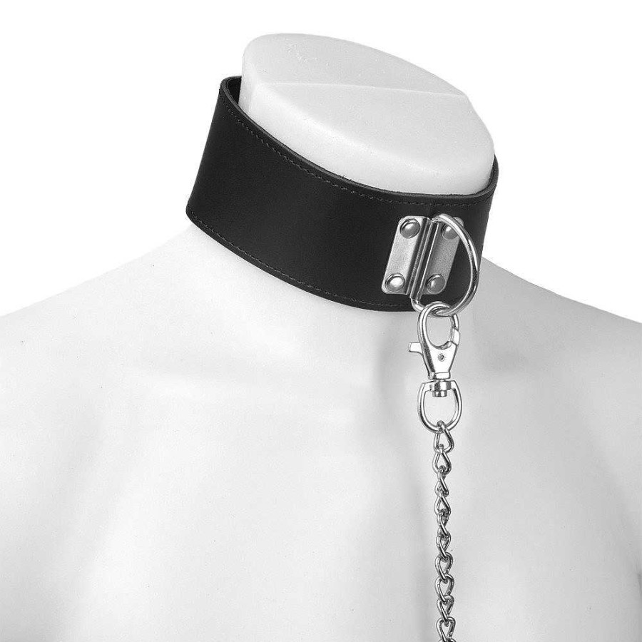 Luxe Bondara Luxe Real Leather Bondage Collar & Leash Black Bondage Restraints & Handcuffs