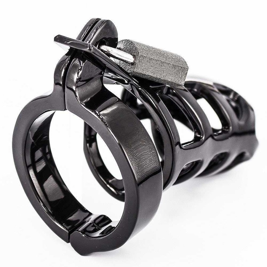 Torment Torment Gladiator Stainless Steel Chastity Cage Black Chastity Devices