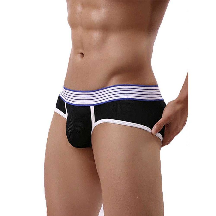 Bondara Lingerie Bondara Man Black Sporty Backless Brief Black And White Men'S Sexy Underwear