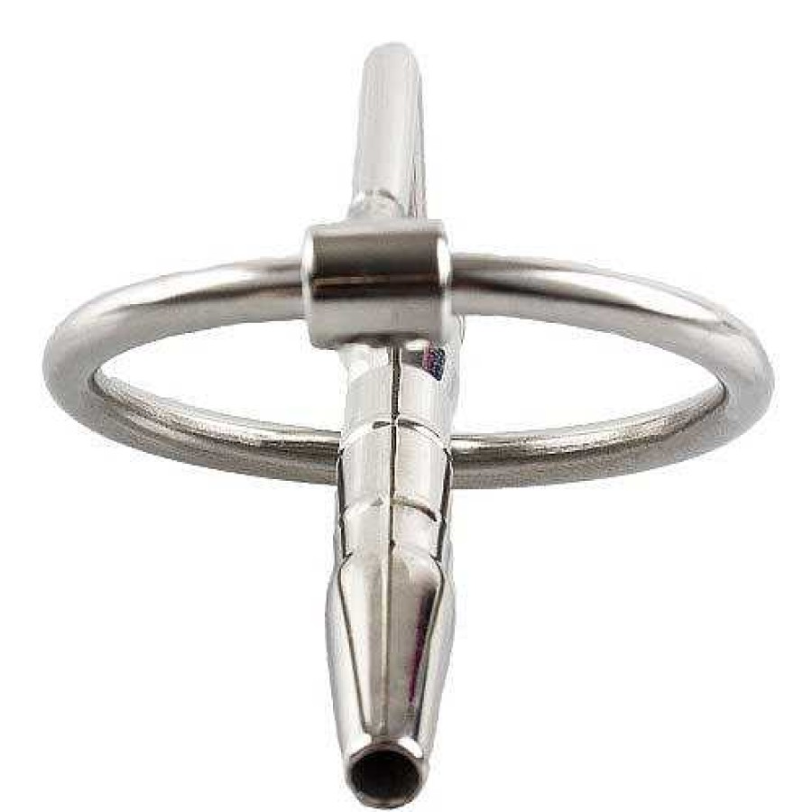 Bondara Torment Stainless Steel Glans Ring Penis Plug With Through-Hole - 4Cm Silver Medical Play Toys