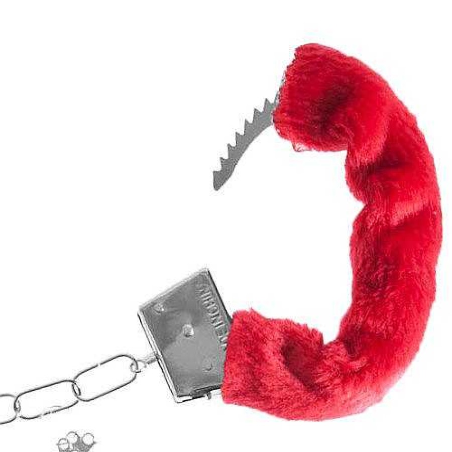 Bondara Bondara Love Locker Furry Handcuffs Black Or Red Sex Toys For Couples