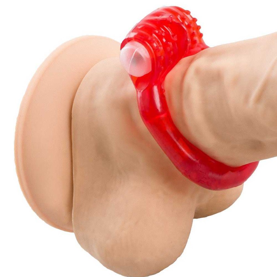 Bondara Bold Basics Vibrating Cock Ring Red Sex Toys For Couples