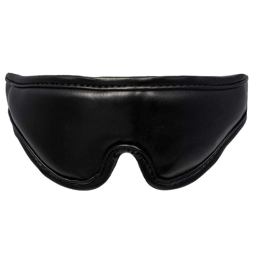 Bondara Bondara Extreme Comfort Faux Leather Padded Blindfold Black Blindfolds, Hoods & Masks