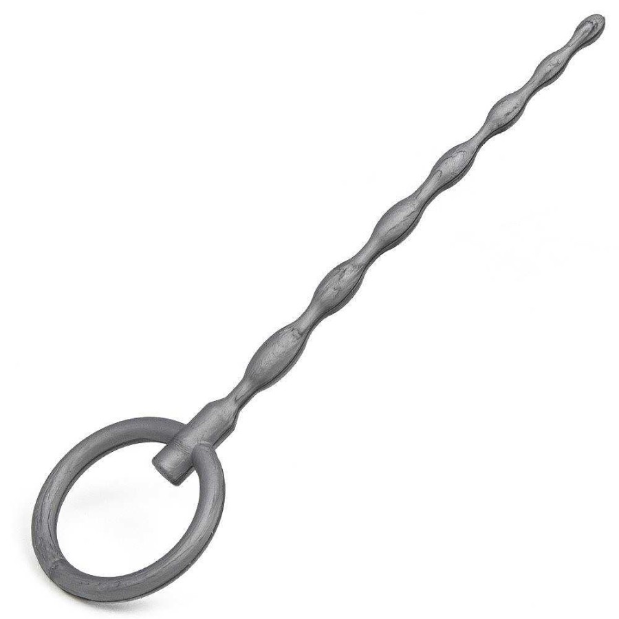 Bondara Bondara Soundwave Silicone Rippled Urethral Plug - 13.5Cm Silver Medical Play Toys