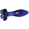 Bondara Glacier Glass Iridescent Flower Butt Plug - 5.5 Inch Blue Butt Plugs