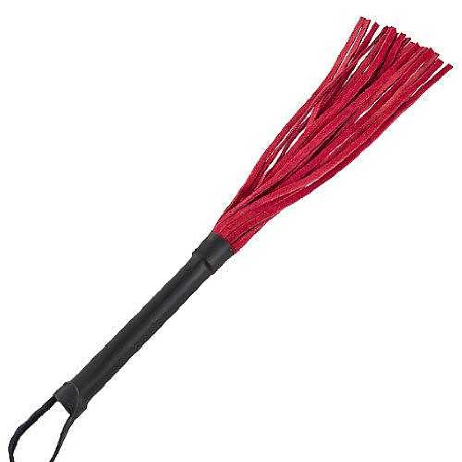 Darker Shades Whips & Ticklers Bondara Suede Fantasy Flogger Whip - 12 Inch Red Sex Toys For Beginners