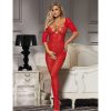 Bondara Flirt Bondara Flirt Stand Out Lace Crotchless Bodystocking Red Sexy Lingerie For Women