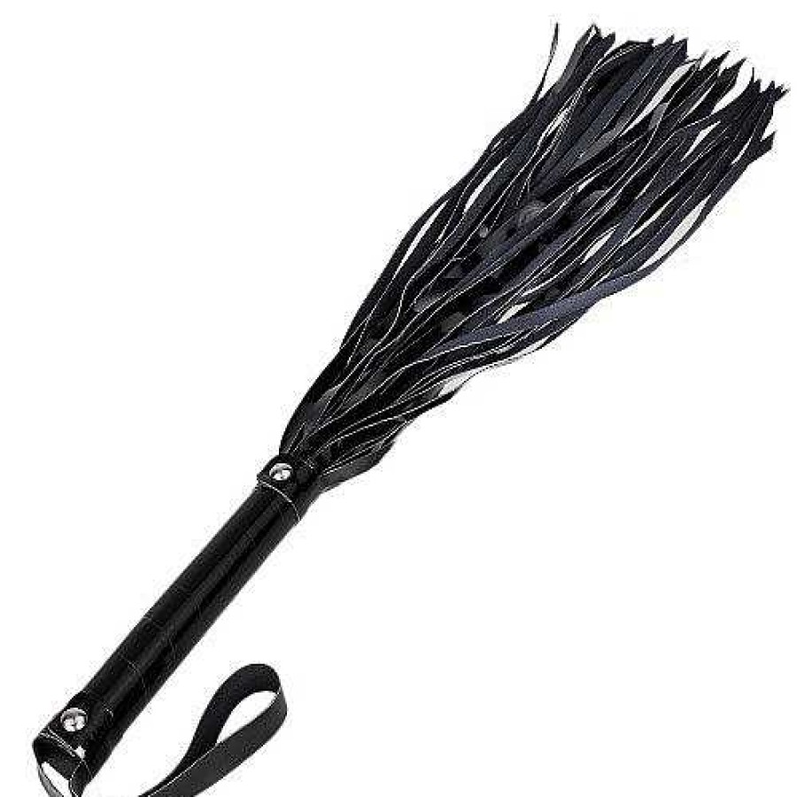 Bondara Bondara Patent Faux Leather Flogger - 21 Inch Black Floggers, Whips & Ticklers