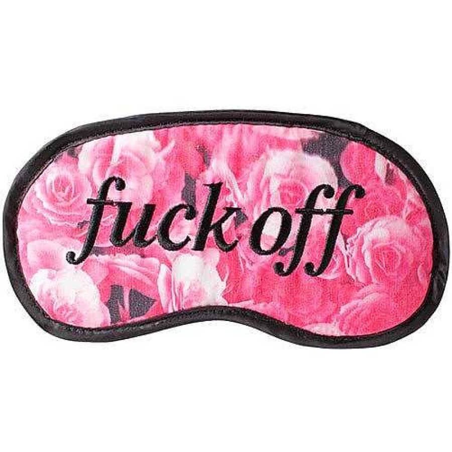 Bondara Fuck Off' Floral Eye Mask Pink Blindfolds, Hoods & Masks