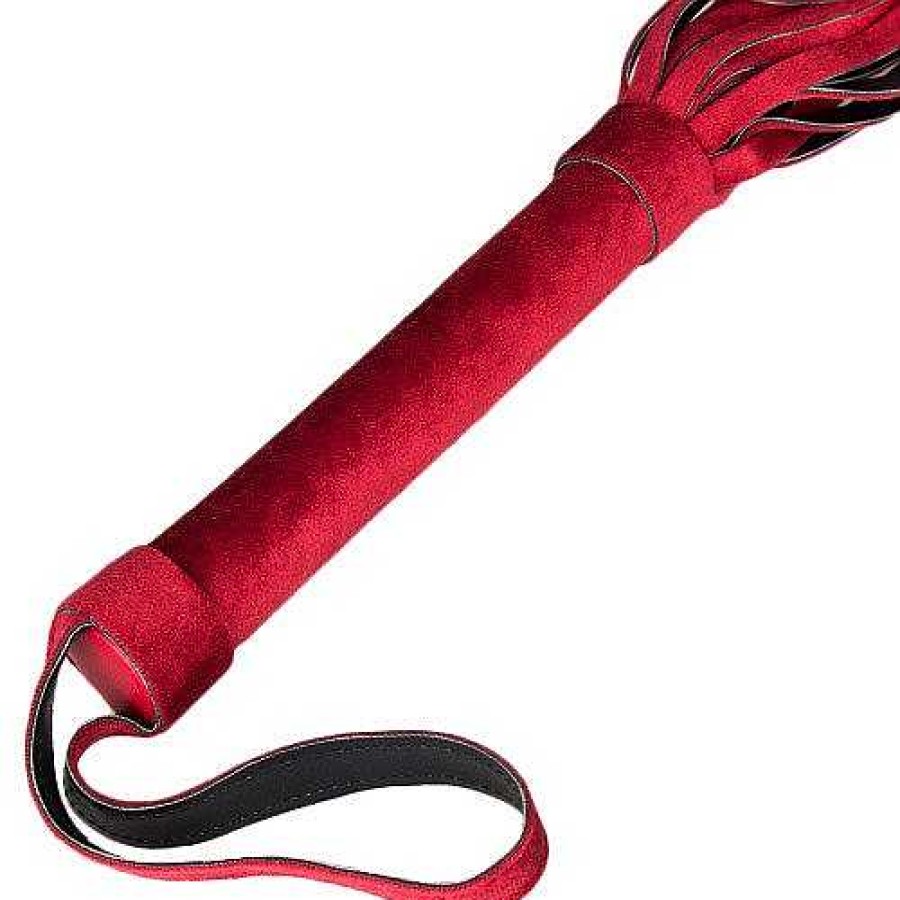 Bondara Bondara Red Velvet Flogger - 21 Inch Red And Black Floggers, Whips & Ticklers