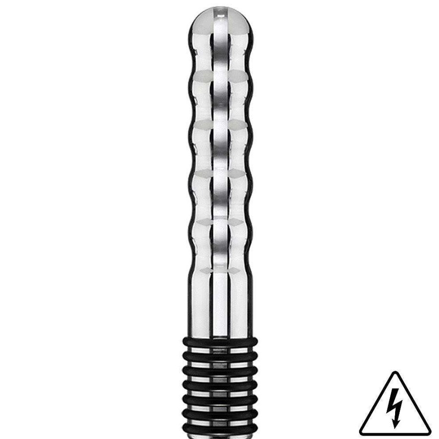 ElectraStim Electrastim Bi-Polar Electro Wave Metal Dildo - 7 Inch Silver Dildos