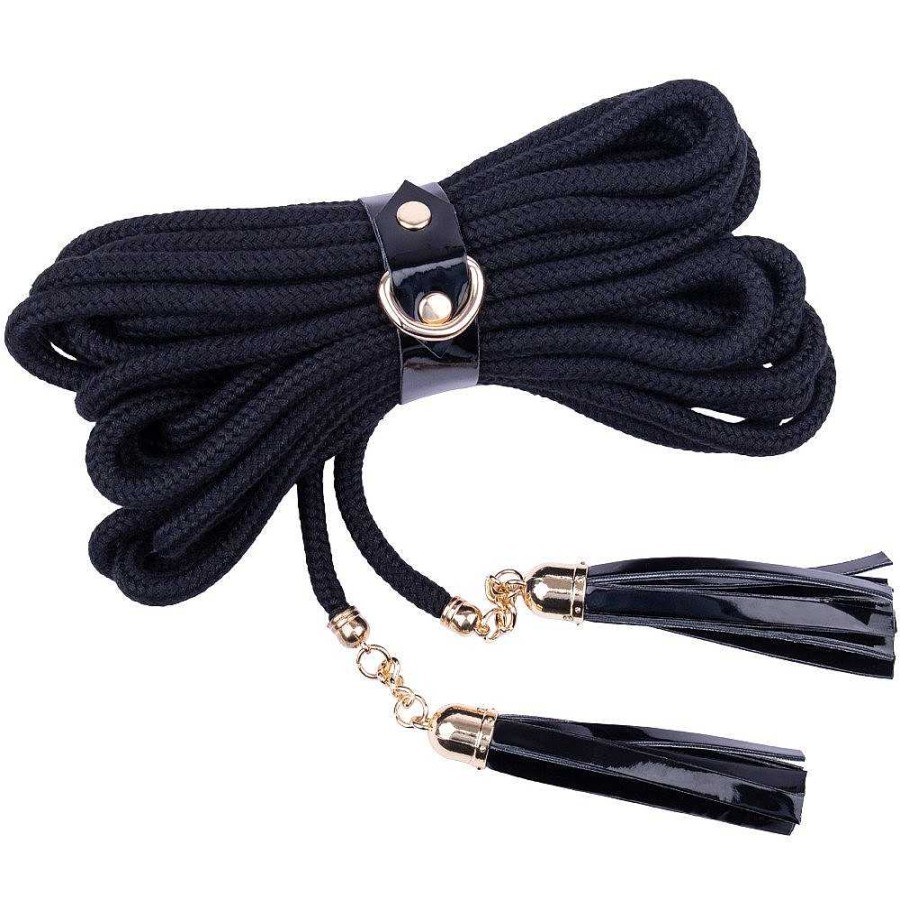 Luxe Bondara Luxe Gold Tassel Cotton Bondage Rope - 10M Black Bondage Restraints & Handcuffs