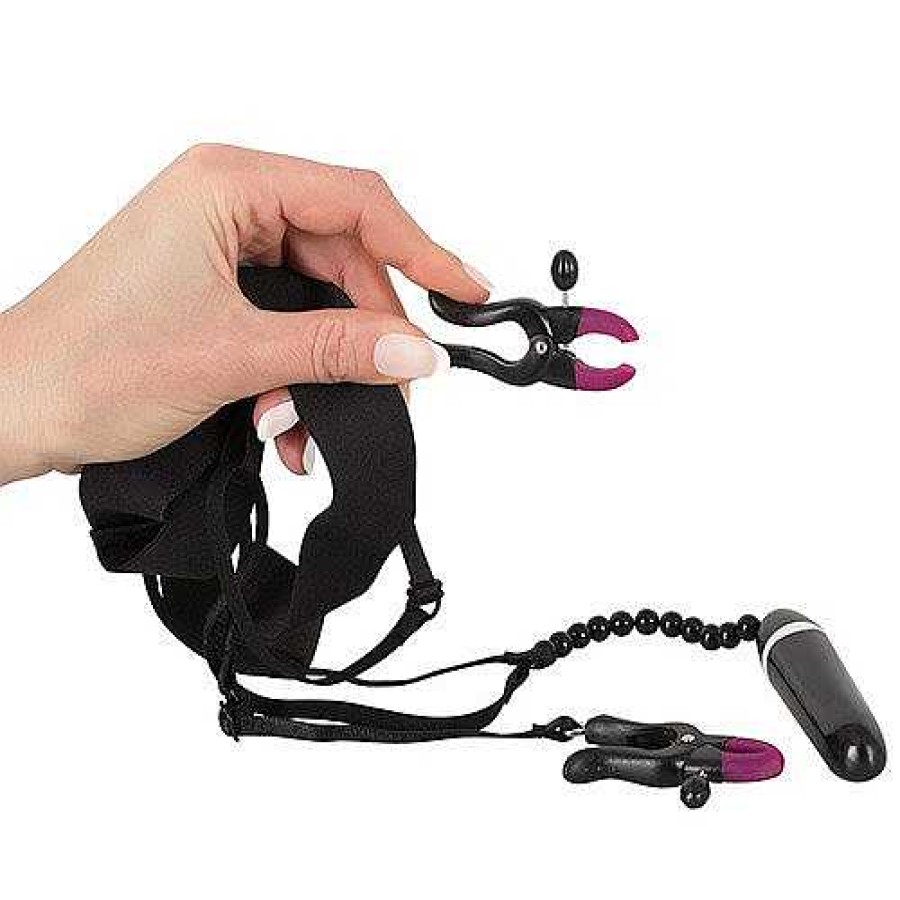 Bad Kitty Bad Kitty 7 Function Vibrator And Labia Clamps Black Vibrators