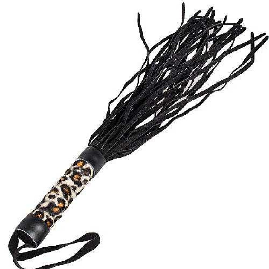 Bondara Bondara Leopard Print Faux Fur Flogger - 15.5 Inch Black,Cream And Brown Floggers, Whips & Ticklers