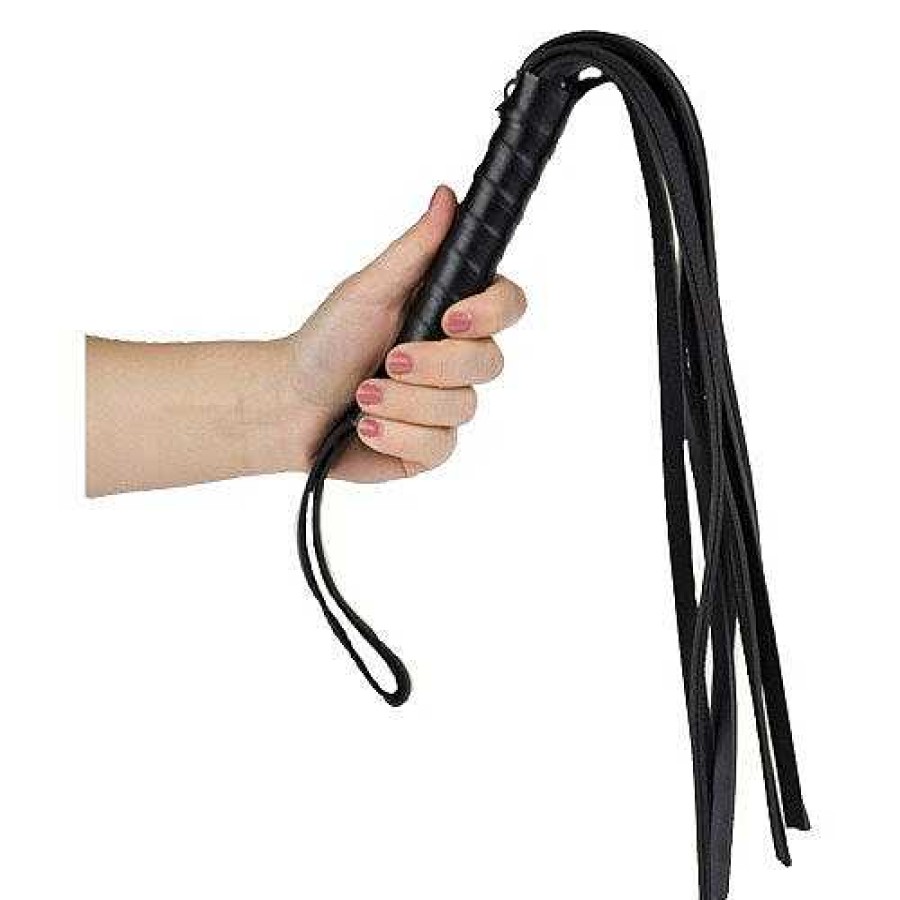 Bondara Bondara Pvc Spanking Flogger - 21 Inch Black Floggers, Whips & Ticklers