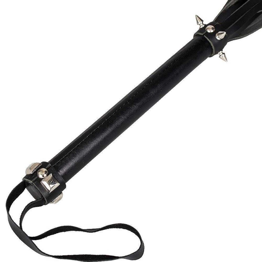 Bondara Bondara Luxe Misfit Leather Studded Flogger - 28 Inch Black Sex Toys For Couples