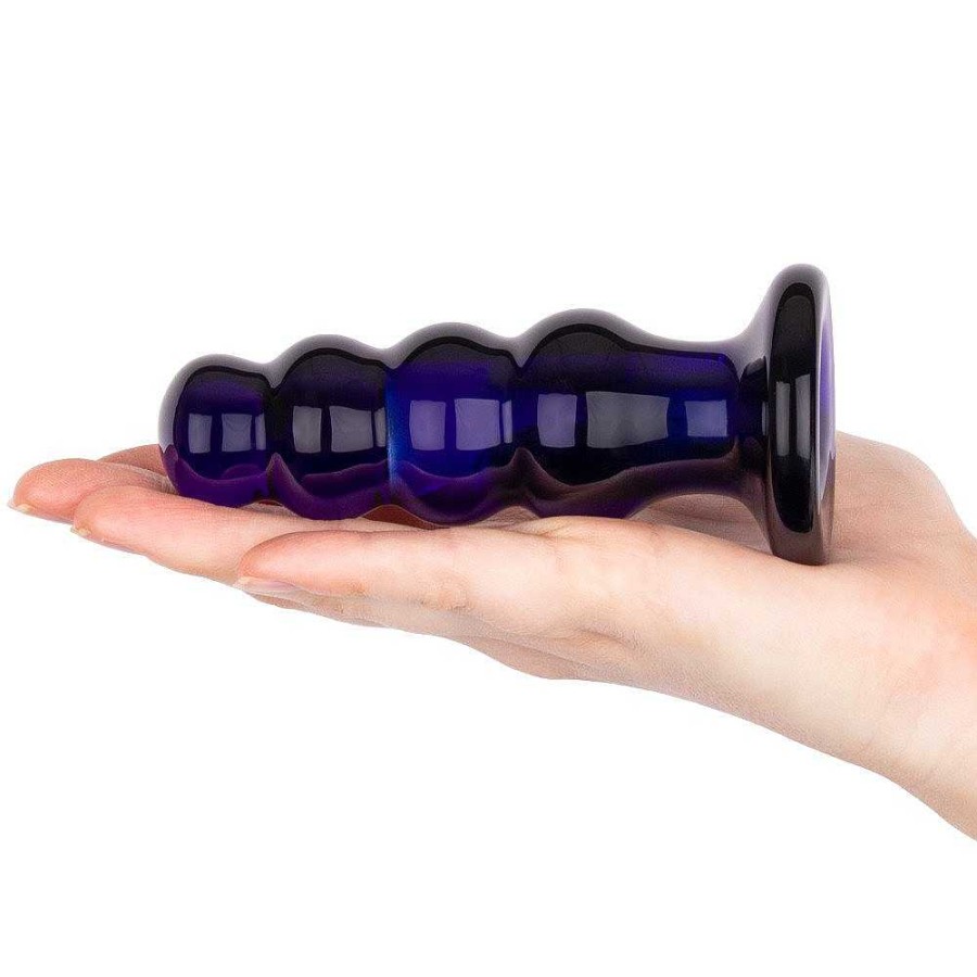 Bondara Glacier Glass Bubble 10 Function Butt Plug - 4.5 Inch Purple Dildos