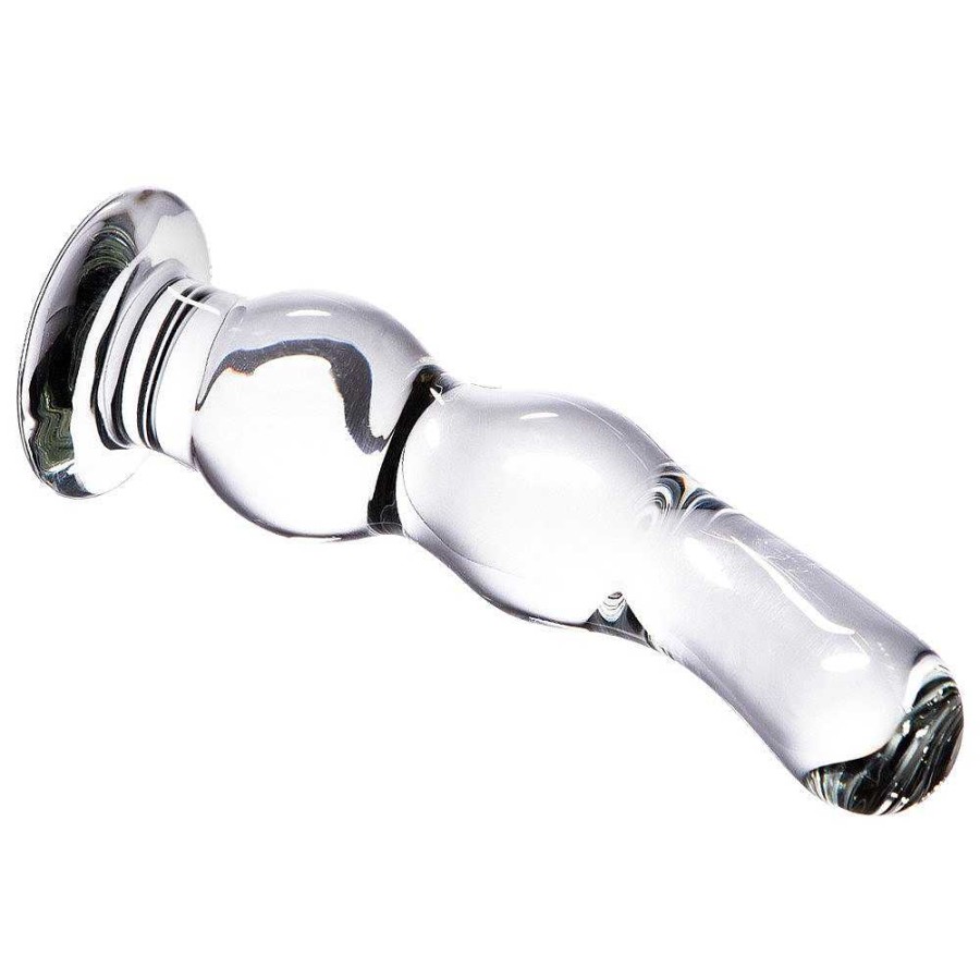 Bondara Glacier Glass Curved G-Spot Dildo - 5 Inch Clear Dildos