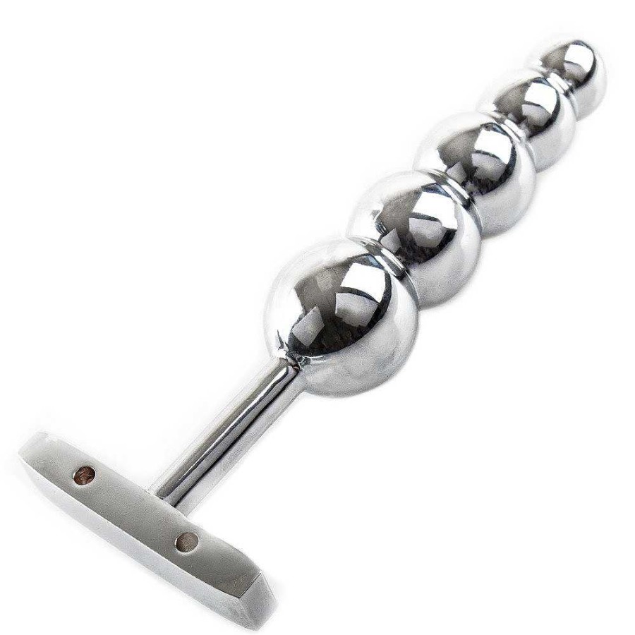 Bondara Bondara Beaded Thruster Butt Plug - 6 Inch Silver Butt Plugs