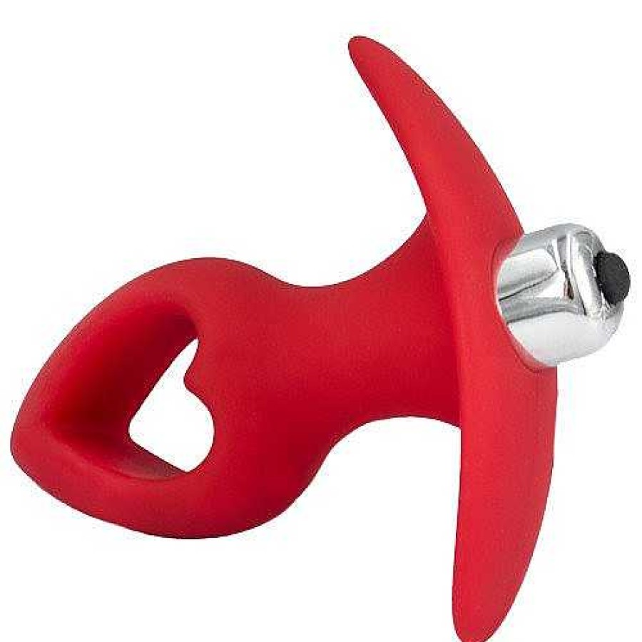 Bondara Bondara 10 Function Heart Vibrating Butt Plug - 3.5 Inch Red Anal Toys