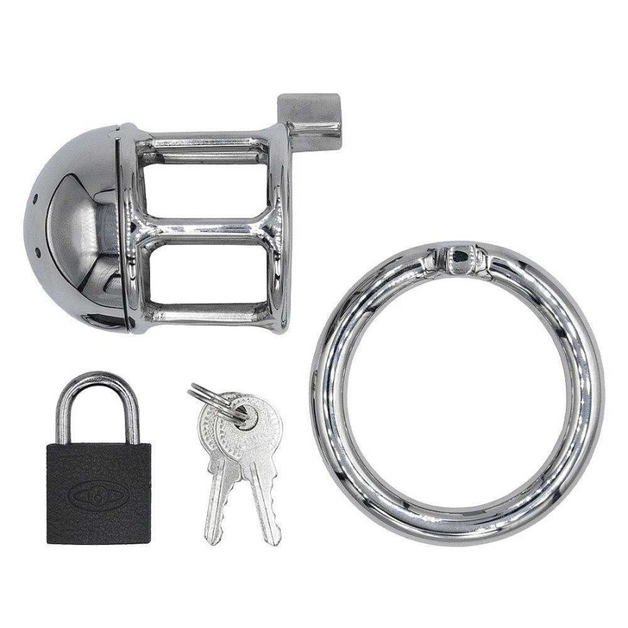 Bondara Torment Little Lad Micropenis Chastity Cage With Padlock Silver Male Sex Toys