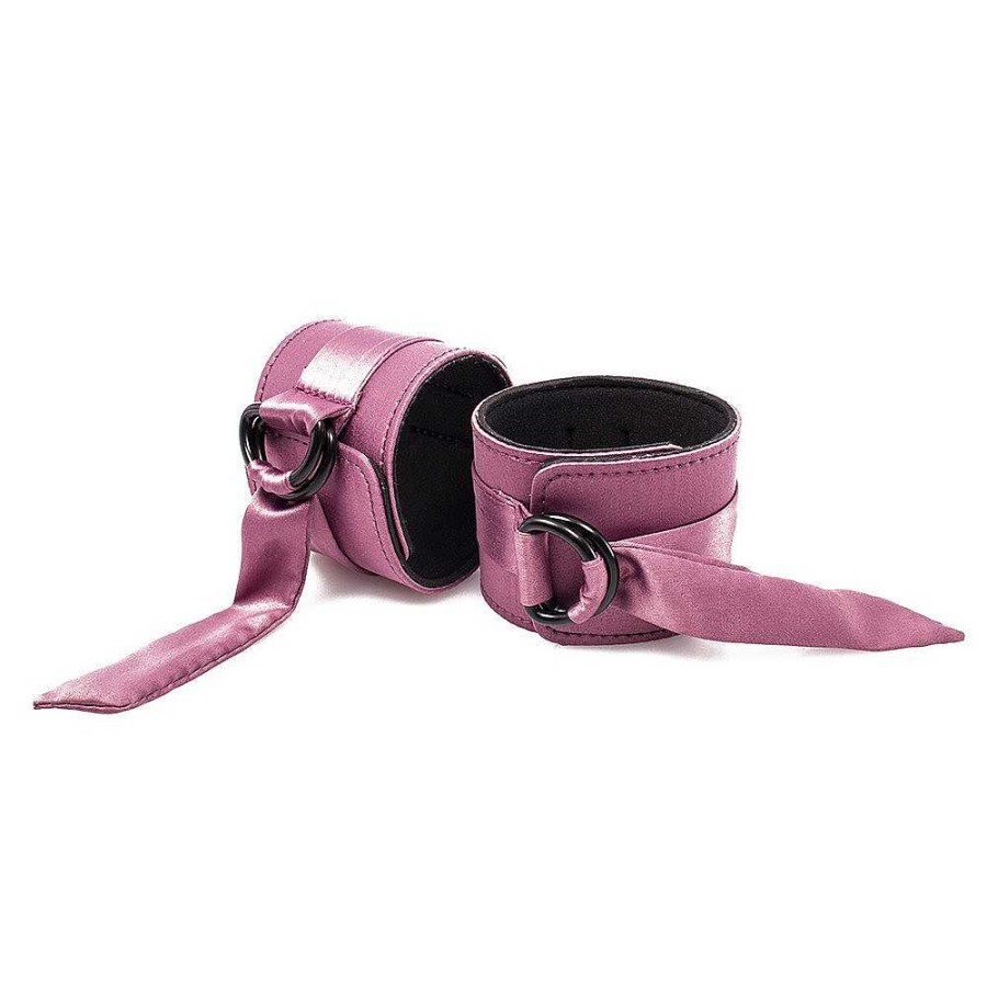 Bondara Bondage Bind & Blush Satin Tie Handcuffs Pink Bondage Restraints & Handcuffs