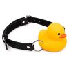 Bondara Bondara Rubber F*Cky Squeaky Duck Mouth Gag Black Strap, Yellow Duck Ball Gags & Mouth Gags