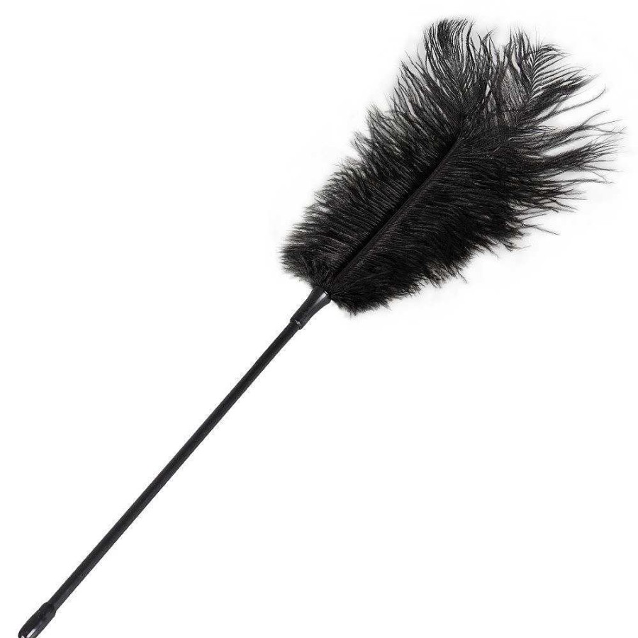 Bondara Bondara Ostrich Feather Tickler - 17 Inch Black Floggers, Whips & Ticklers