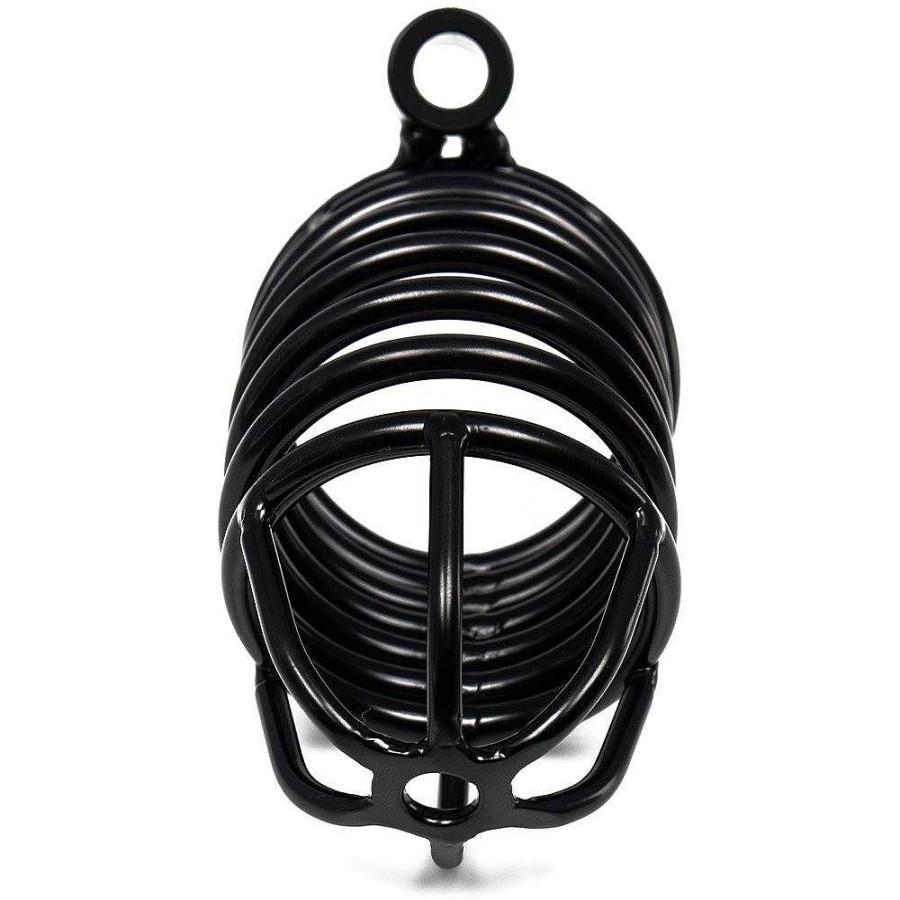 Bondara Bondage Torment Cockscrew Stainless Steel Adjustable Chastity Cage Black Chastity Devices