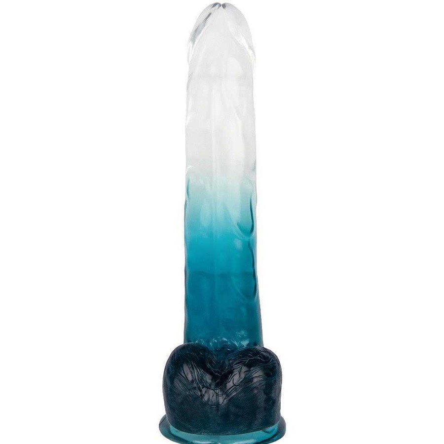 Bondara Bondara Blue Ice Realistic Suction Dildo - 10 Inch Blue And Clear Dildos