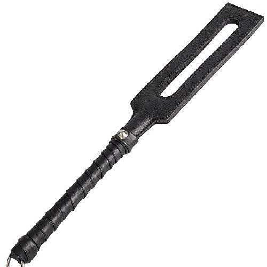 Luxe Bondara Luxe Real Leather Keyhole Spanking Paddle - 21 Inch Black Floggers, Whips & Ticklers